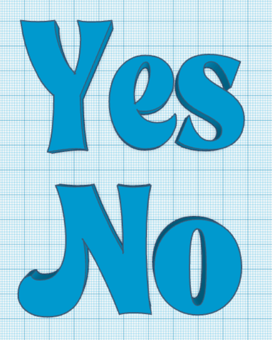 Words yes and no to engrave