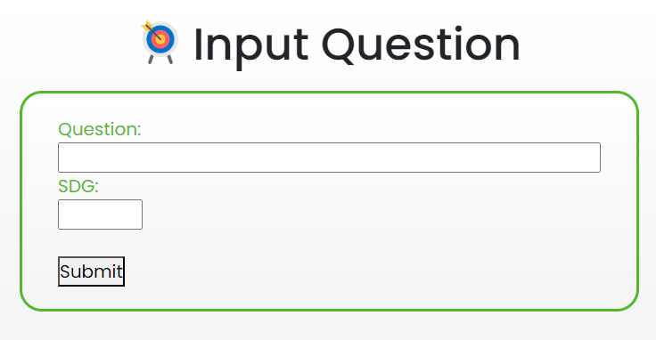 Table with selected question