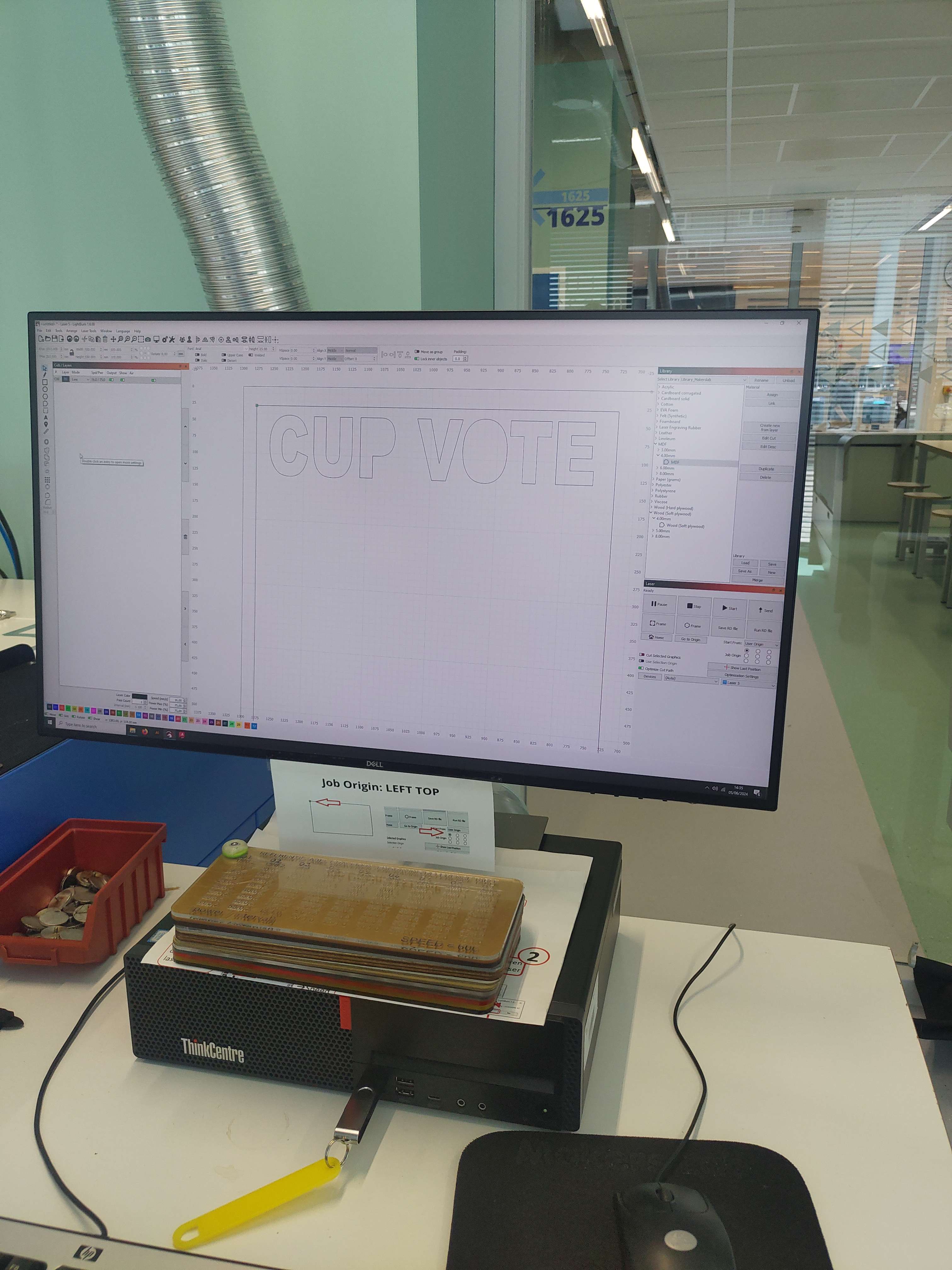 Lasercut settings details