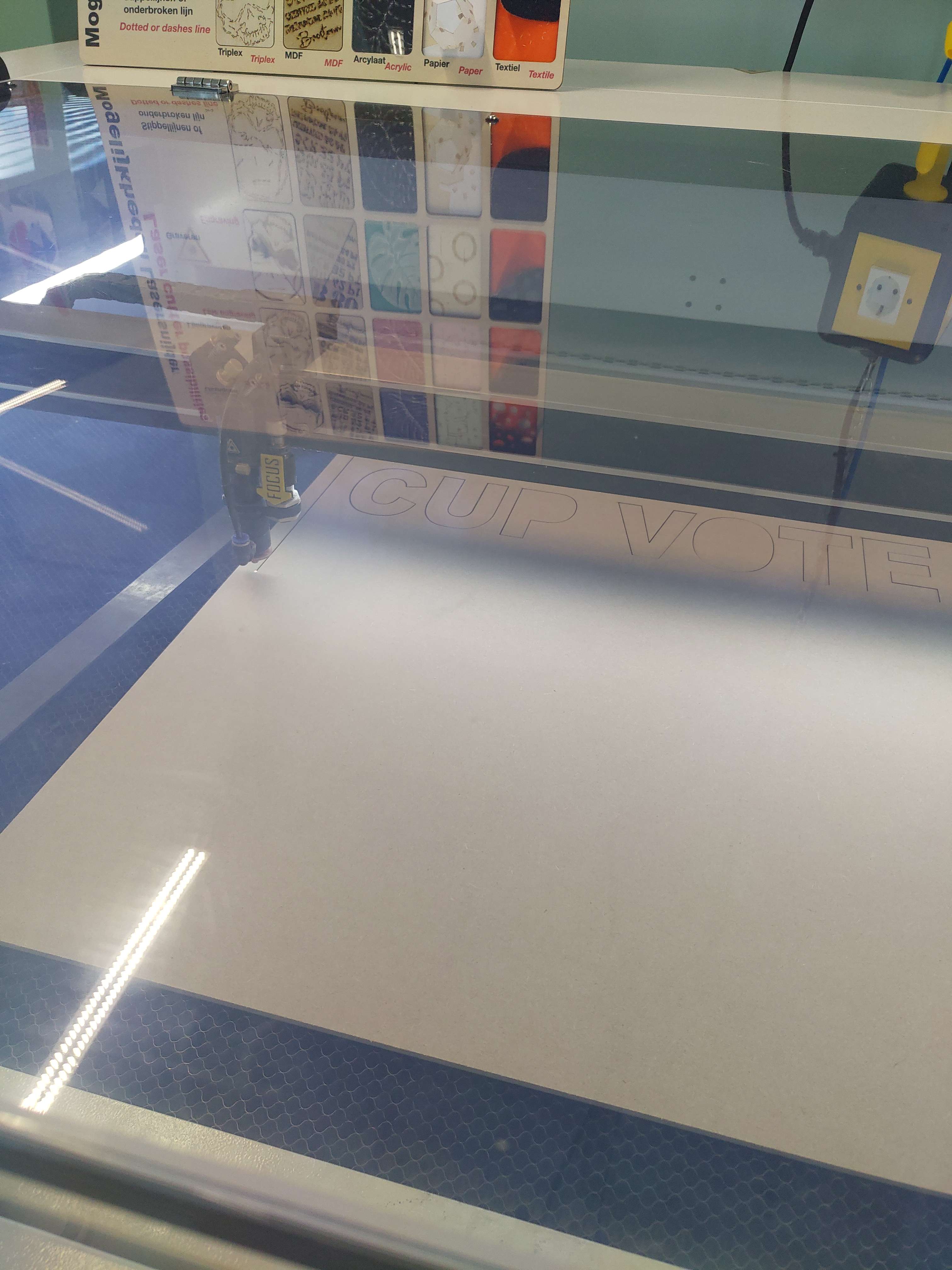 Lasercutting in progres