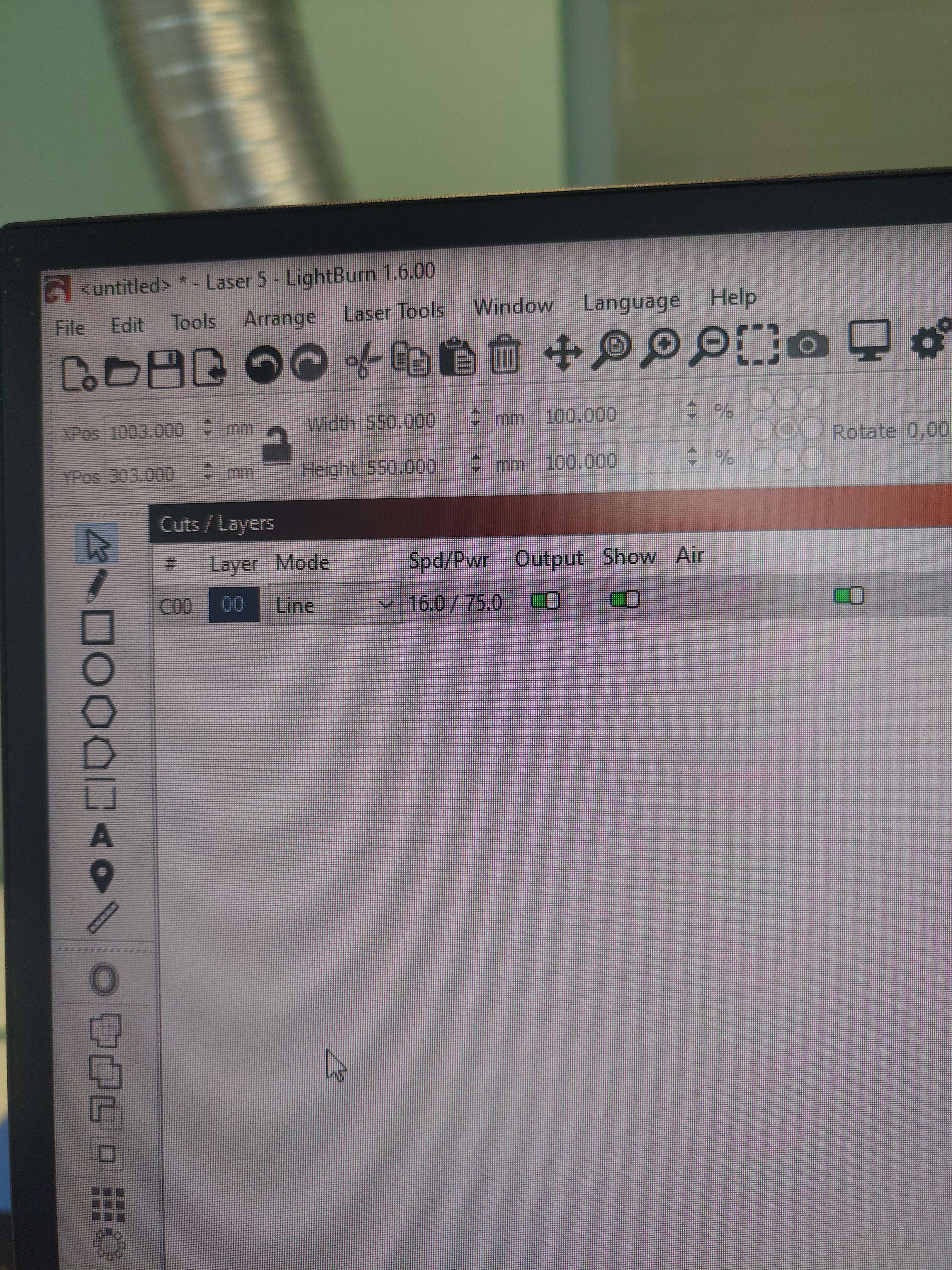 Lasercut power settings