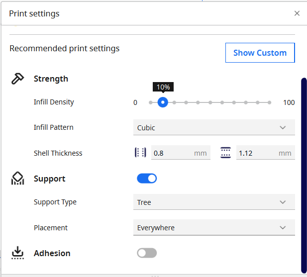 IR bracket settings