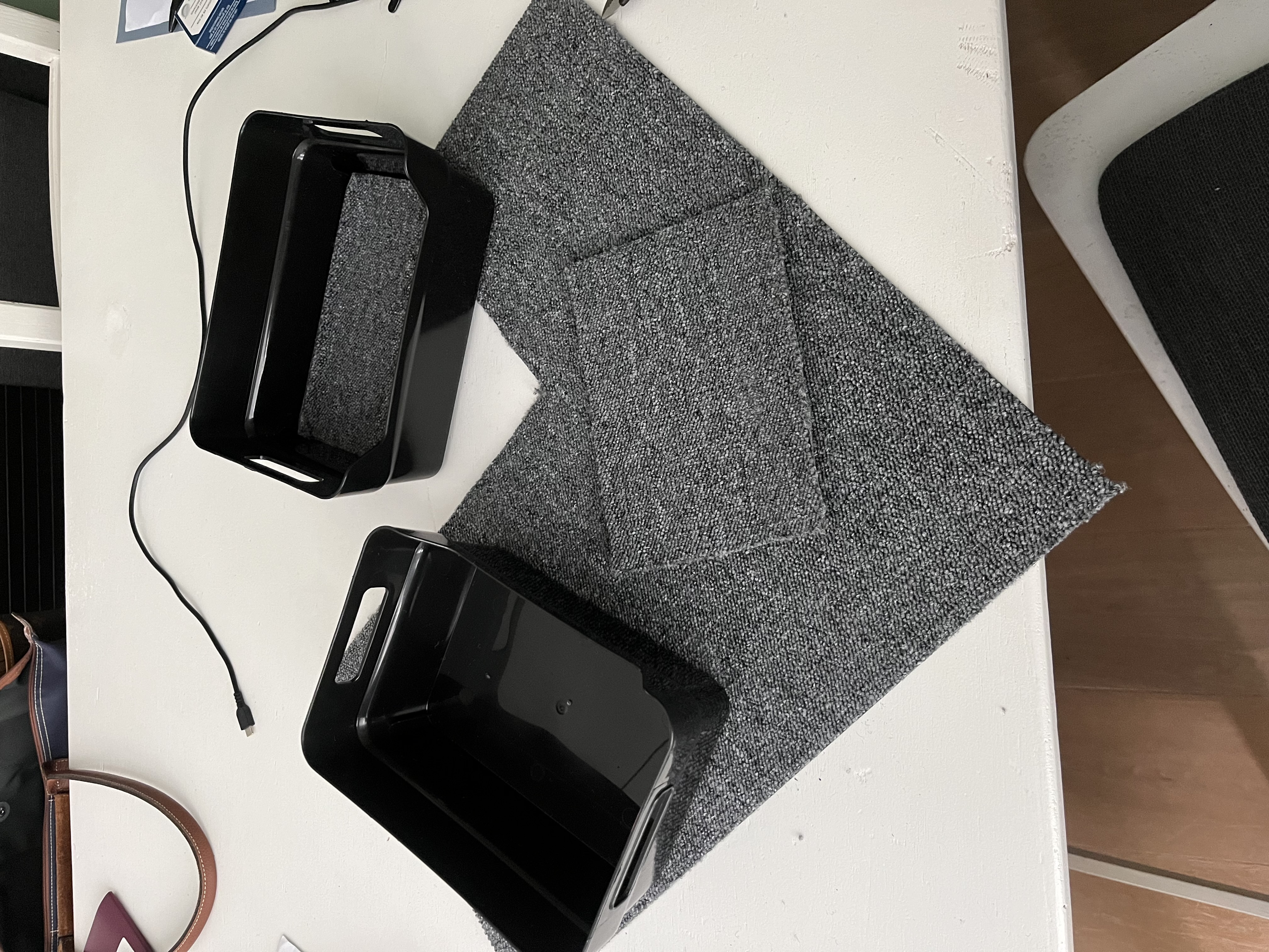 The box with first layer in